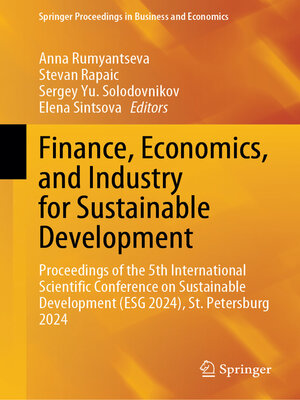cover image of Finance, Economics, and Industry for Sustainable Development